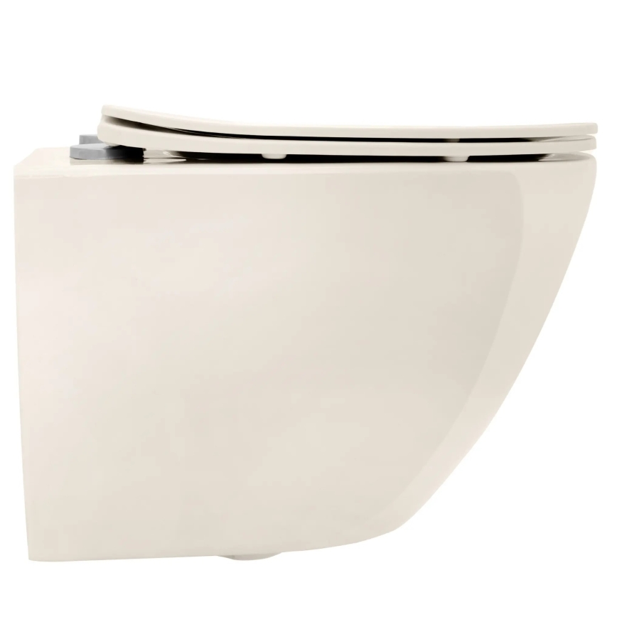 REA-C5500 - Sienas stiprināms WC ar sēdekli CARLO MINI TORNADO RIMLESS keramika/krēmkrāsā