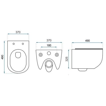 REA-C6390 - Karājošais tualetes pods ar sēdekli CARTER TORNADO RIMLESS keramika/akmens imitācija