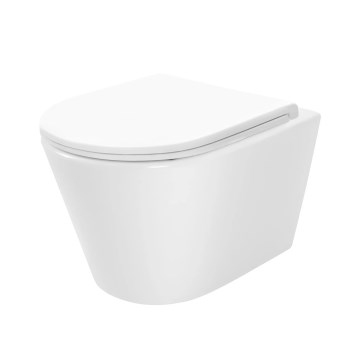 REA-C6800 - Karājamais WC ar tualetes sēdekli TITO TORNADO RIMLESS, keramika/balta