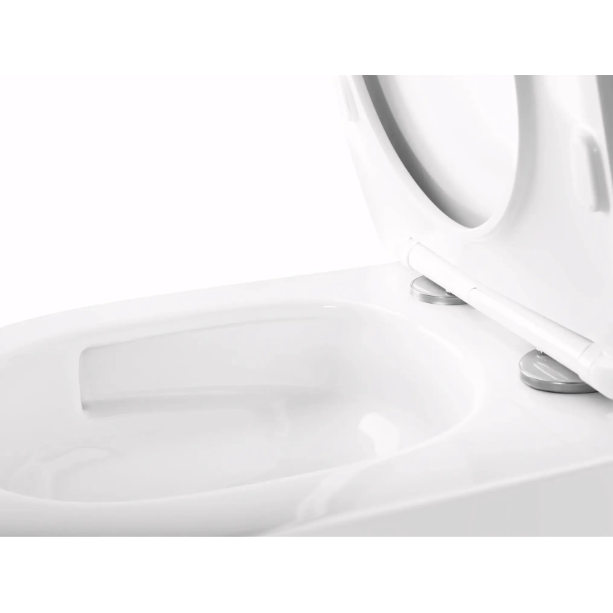 REA-C6800 - Karājamais WC ar tualetes sēdekli TITO TORNADO RIMLESS, keramika/balta