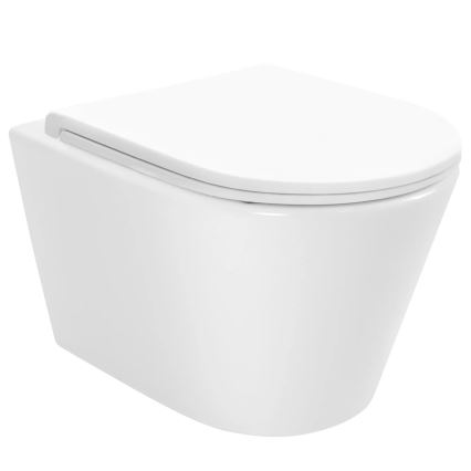 REA-C6800 - Karājamais WC ar tualetes sēdekli TITO TORNADO RIMLESS, keramika/balta