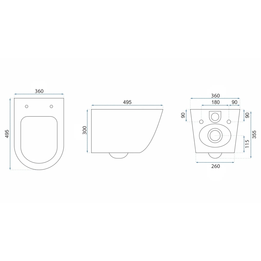 REA-C6800 - Karājamais WC ar tualetes sēdekli TITO TORNADO RIMLESS, keramika/balta