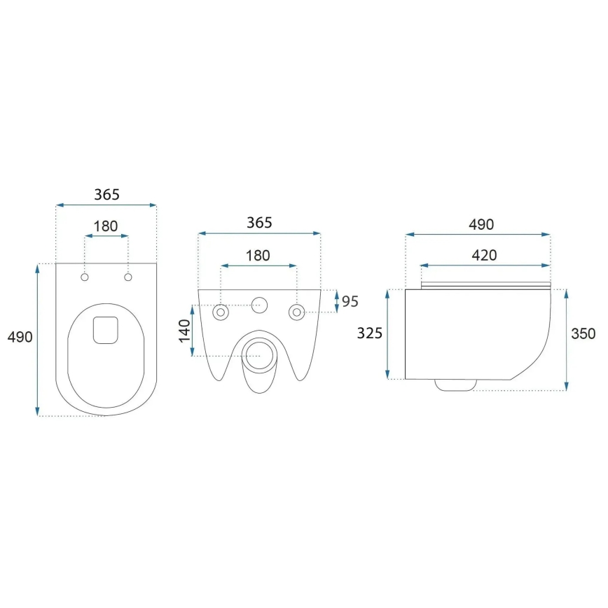 REA-C6806 - Sienas piestiprināms WC ar sēdekli CARLO MINI TORNADO bez apmales, keramika/balta/zelta