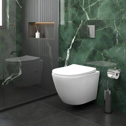 REA-C9701 - Piekaramais WC ar bidē dušu un tualetes sēdekli CARLO LUX keramika/balta