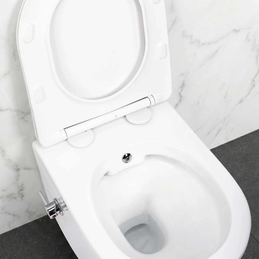 REA-C9701 - Piekaramais WC ar bidē dušu un tualetes sēdekli CARLO LUX keramika/balta