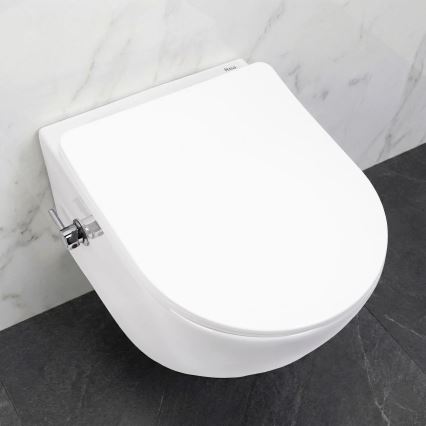 REA-C9701 - Piekaramais WC ar bidē dušu un tualetes sēdekli CARLO LUX keramika/balta