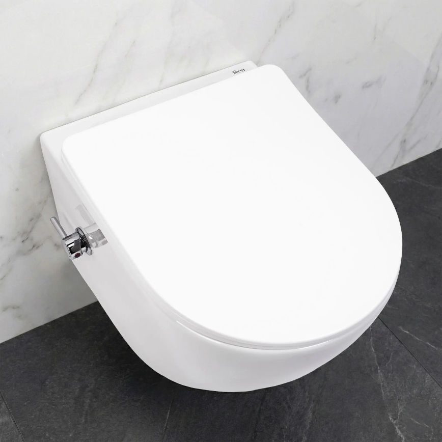 REA-C9701 - Piekaramais WC ar bidē dušu un tualetes sēdekli CARLO LUX keramika/balta