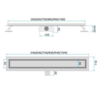 REA-G2562 - NEOX 70 cm lineārais dušas notekas kanāls, nerūsējošā tērauda/zelta apdare