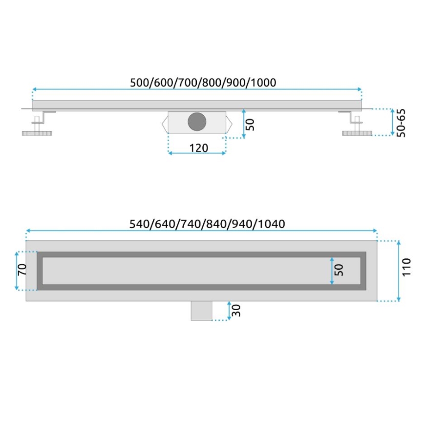 REA-G2562 - NEOX 70 cm lineārais dušas notekas kanāls, nerūsējošā tērauda/zelta apdare