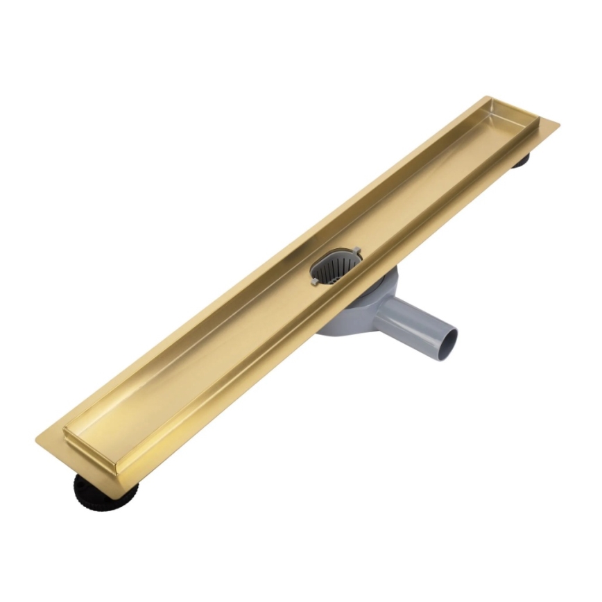 REA-G2703 - Notekas kanāls NEOX PRO 80 cm nerūsējošais tērauds/birstēta zelta apdare