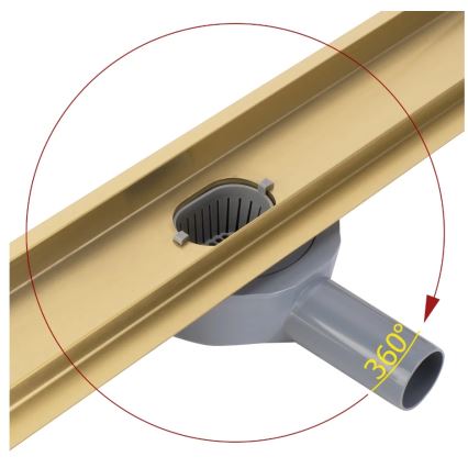 REA-G2703 - Notekas kanāls NEOX PRO 80 cm nerūsējošais tērauds/birstēta zelta apdare