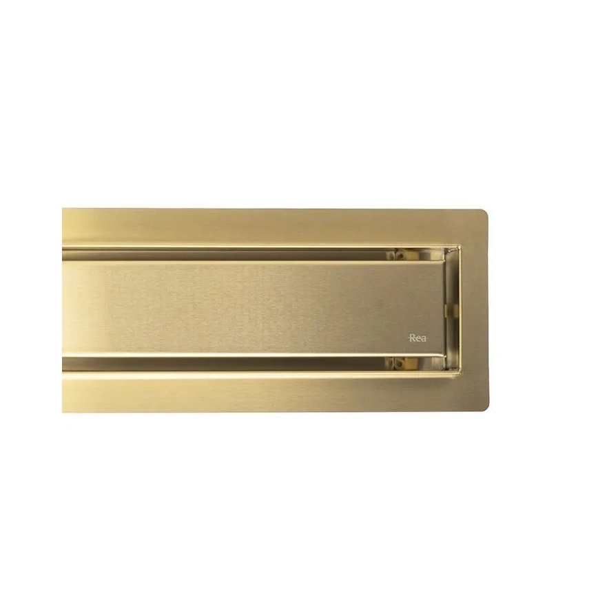 REA-G2704 - Notekas kanāls NEOX PRO 90 cm nerūsējošais tērauds/birstēta zelta