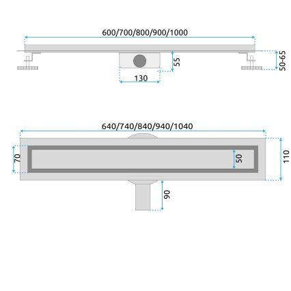 REA-G2743 - NEOX PRO 60 cm lineārais notekas žlabs, zelta apdare