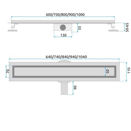 REA-G4800 - NEOX PRO noteku kanāls 60 cm, sukāta vara