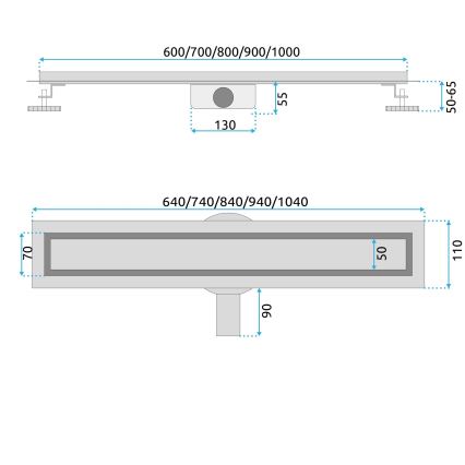 REA-G4802 - NEOX PRO notekas kanāls 80 cm, birstēta vara
