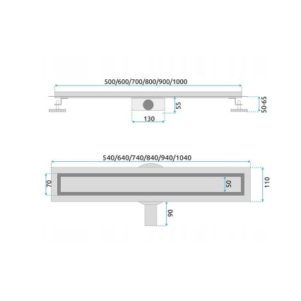 REA-G5807 - Notekas kanāls NEOX PRO 60 cm nerūsējošā tērauda