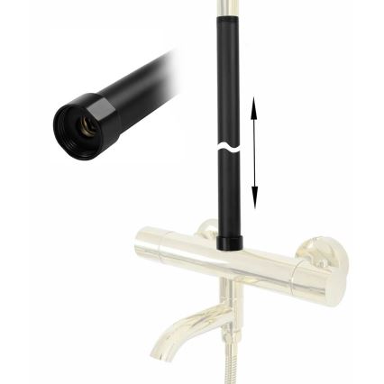 REA-K0880 - Pagarinājuma stienis dušas/vannas komplektam 51,5 cm matēts melns