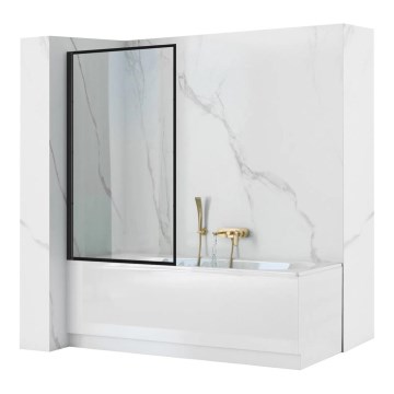 REA-K7390 - Vannas siena LAGOS 140x80 cm melna/caurspīdīga
