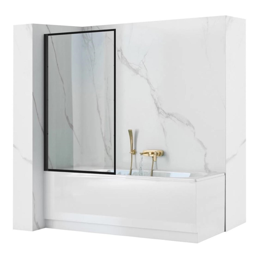REA-K7390 - Vannas siena LAGOS 140x80 cm melna/caurspīdīga