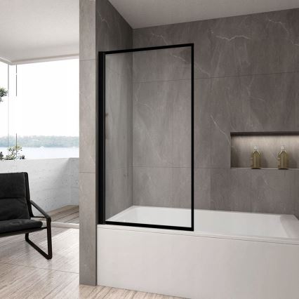 REA-K7390 - Vannas siena LAGOS 140x80 cm melna/caurspīdīga