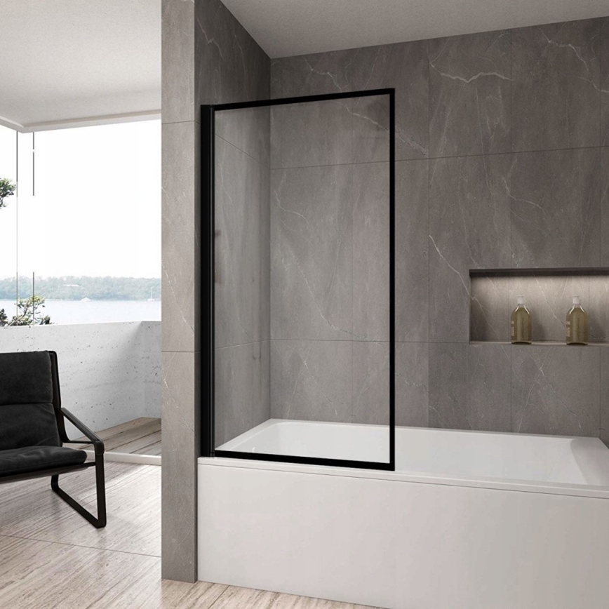 REA-K7390 - Vannas siena LAGOS 140x80 cm melna/caurspīdīga