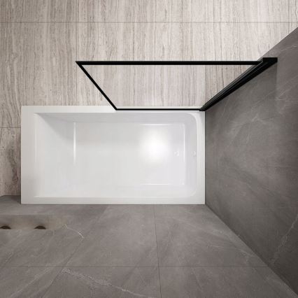 REA-K7390 - Vannas siena LAGOS 140x80 cm melna/caurspīdīga