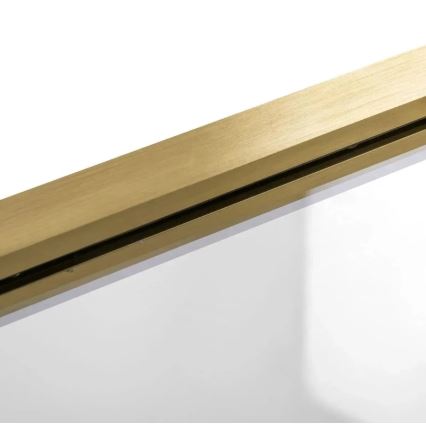 REA-K9777 - Salokāma vannas stikla siena AGAT 140x100 cm matēta zelta/caurspīdīga