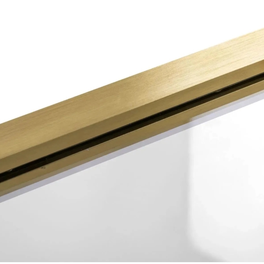 REA-K9777 - Salokāma vannas stikla siena AGAT 140x100 cm matēta zelta/caurspīdīga