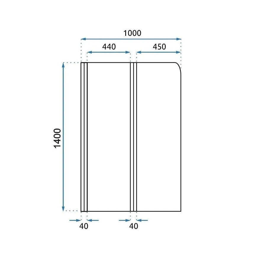 REA-K9777 - Salokāma vannas stikla siena AGAT 140x100 cm matēta zelta/caurspīdīga