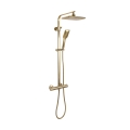 REA-P5004 - Dušas komplekts TOM ar termostatisko jaucējkrānu, birstēta zelta apdare