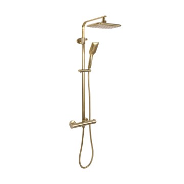 REA-P5004 - Dušas komplekts TOM ar termostatisko jaucējkrānu, birstēta zelta apdare
