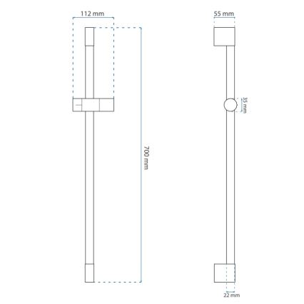 REA-P5981 - Rokas dušas turētājs 70 cm, zelta
