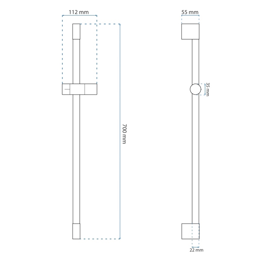REA-P5981 - Rokas dušas turētājs 70 cm, zelta
