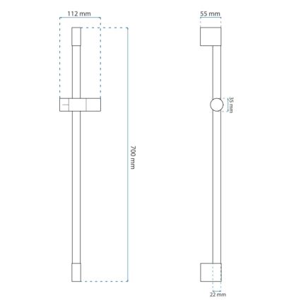 REA-P6500 - Rokas dušas turētājs 70 cm, birstēta zelta