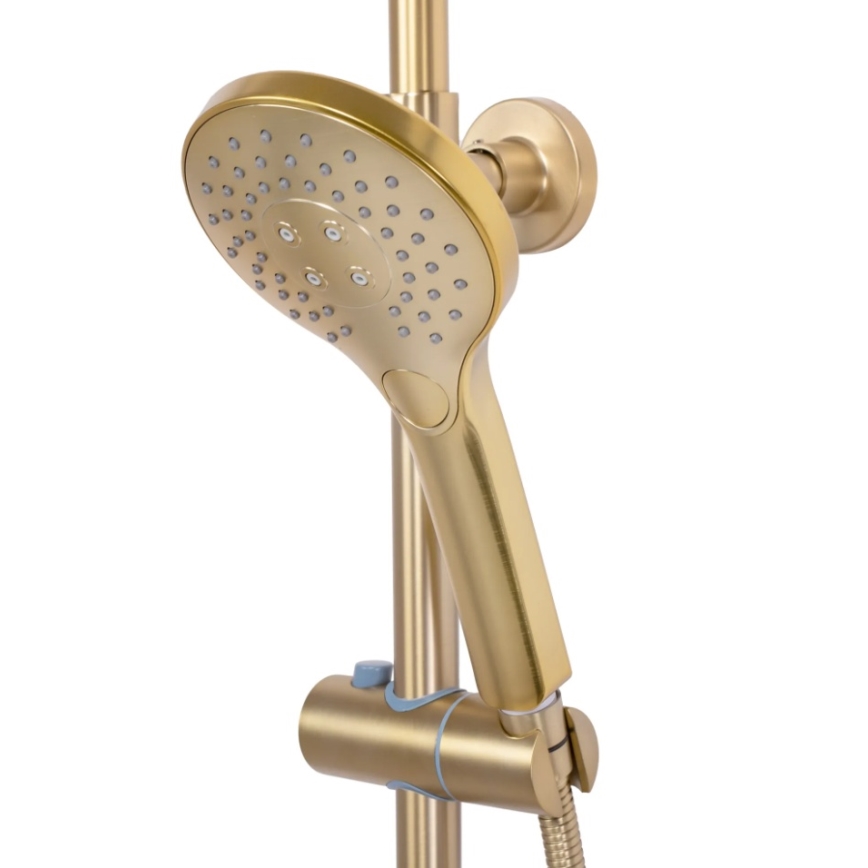REA-P6602 - Dušas komplekts ar termostatisko jaucējkrānu VINCENT birstēta zelta apdare