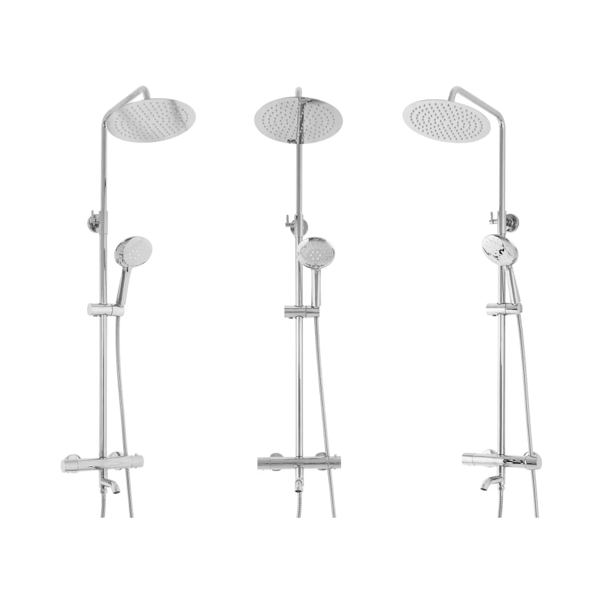 REA-P6607 - Dušas komplekts ar termostatisko jaucējkrānu LUNGO, spīdīgs hroms