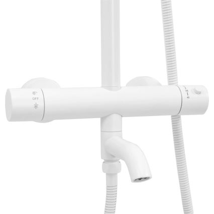 REA-P6608 - LUNGO dušas komplekts ar termostatisko jaucējkrānu, matēta balta apdare