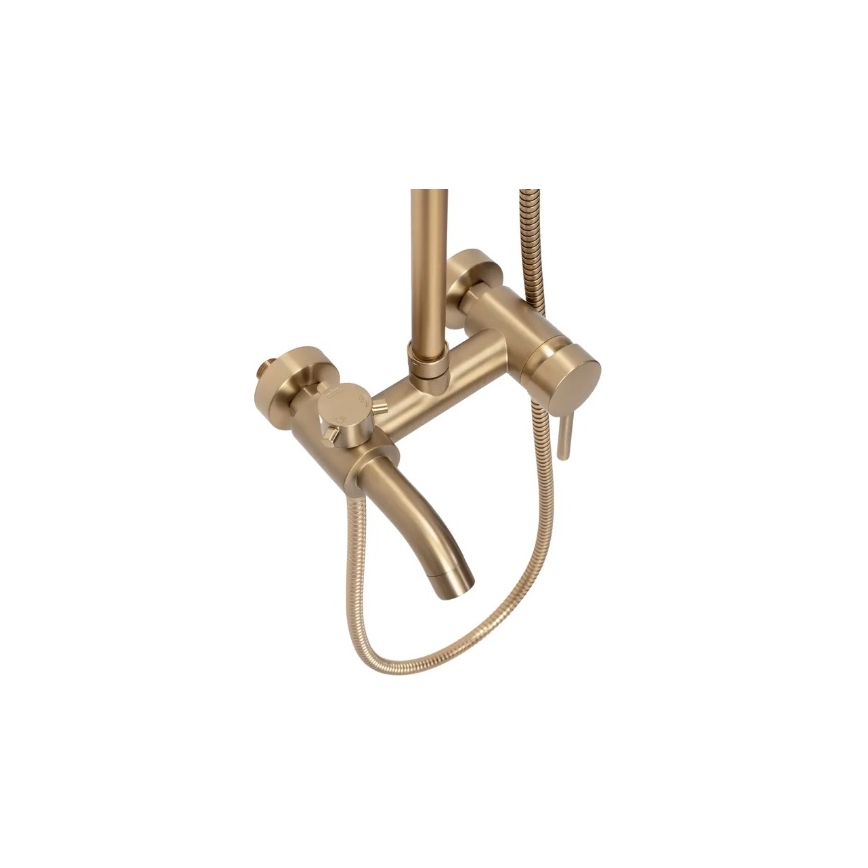 REA-P7051 - Dušas komplekts ar jaucējkrānu LUIS birstēta zelta