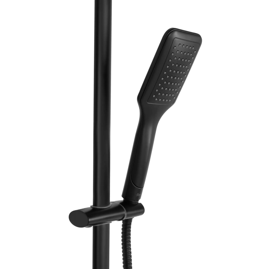 REA-P7101 - dušas komplekts TOM ar termostata jaucējkrānu, matēts melns