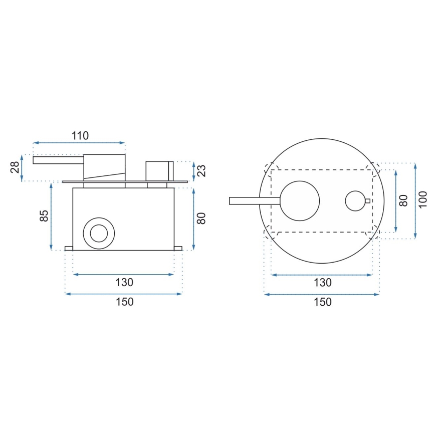 REA-P8007 - Dušas komplekts ar iebūvētu jaucējkrānu LUNGO, spīdīgs hroms