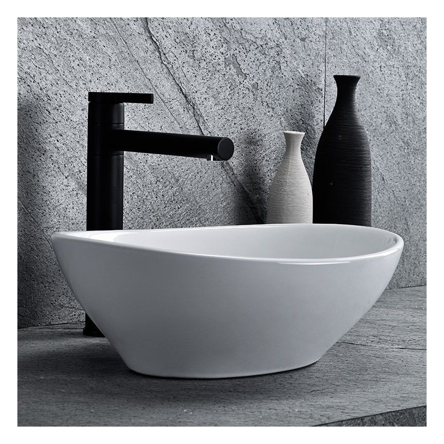 REA-U0133 - Uzliekamā izlietne SOFIA 34,5x41 cm keramika/glancēta balta