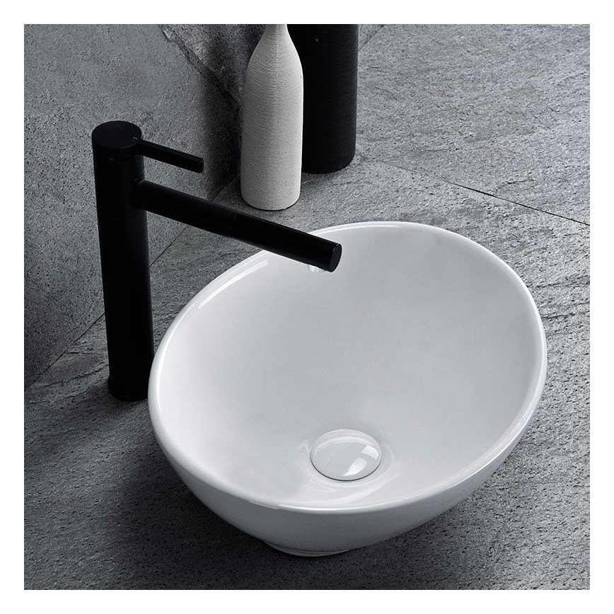 REA-U0133 - Uzliekamā izlietne SOFIA 34,5x41 cm keramika/glancēta balta