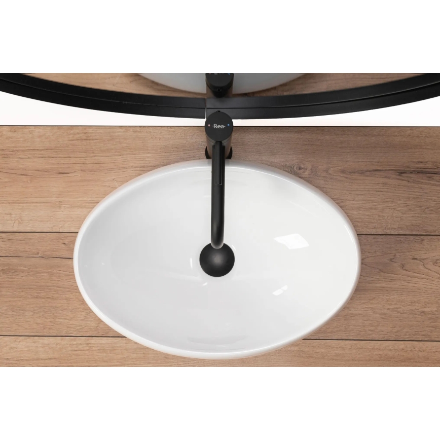 REA-U0462 - uz virsmas uzstādamā izlietne LINDA 34x48,5 cm keramika/spīdīgi balta