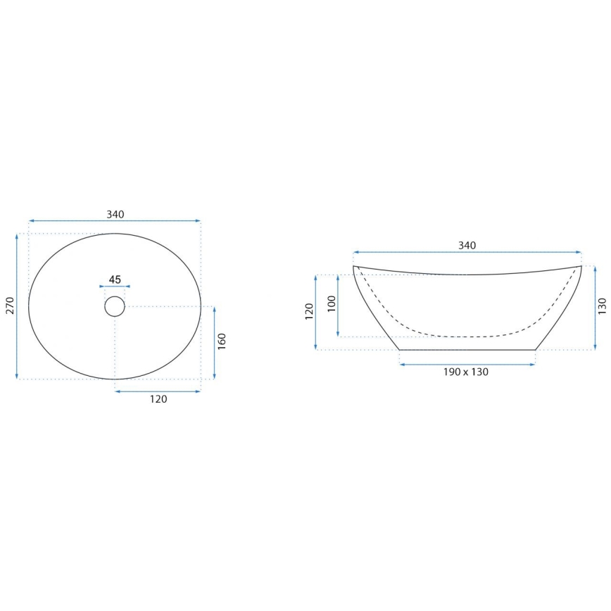 REA-U0623 - Uz virsmas uzstādāma izlietne SOFIA MINI 27x34 cm keramika / spīdīgi balta
