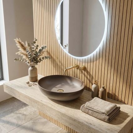 REA-U0627 - Virsmas izlietne CAROLA 39x51,5 cm keramika/bēša/brūna