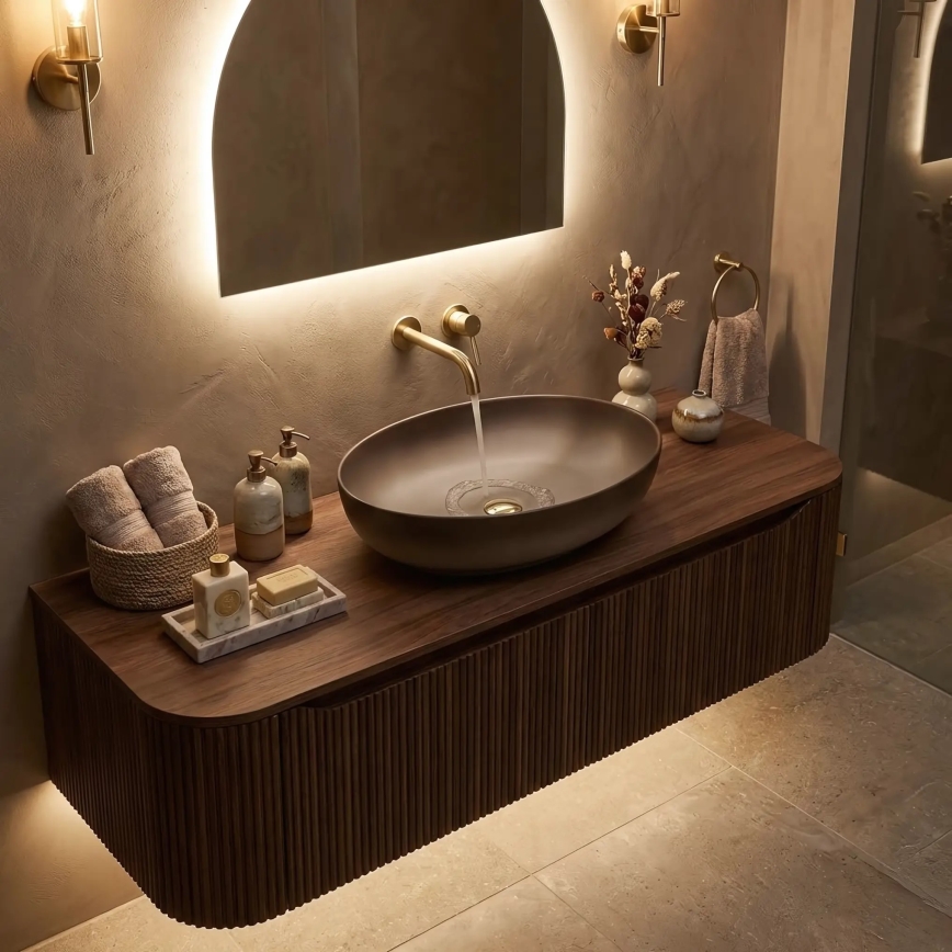 REA-U0627 - Virsmas izlietne CAROLA 39x51,5 cm keramika/bēša/brūna