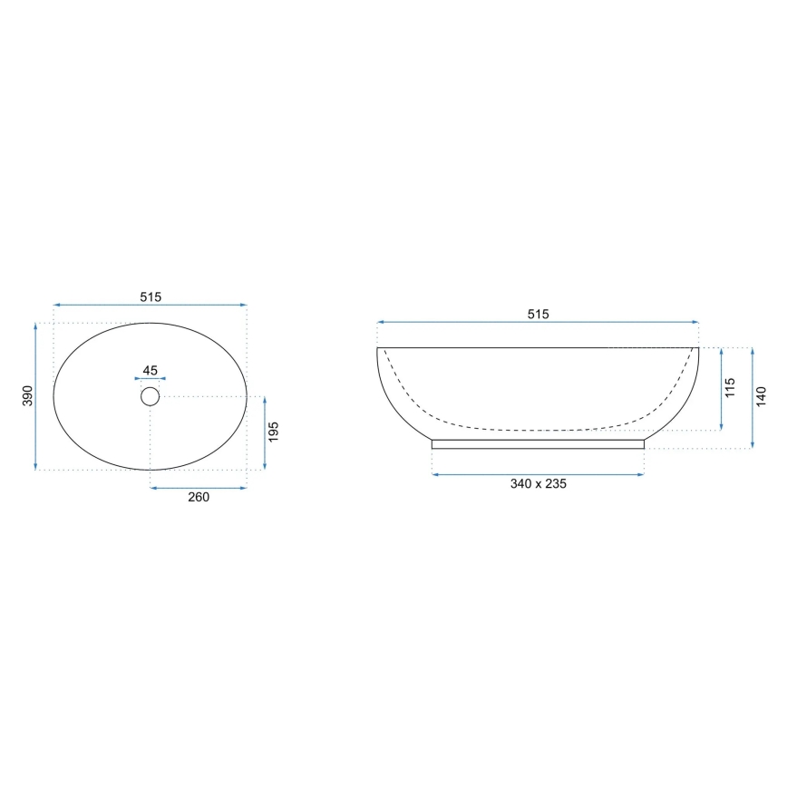 REA-U0627 - Virsmas izlietne CAROLA 39x51,5 cm keramika/bēša/brūna