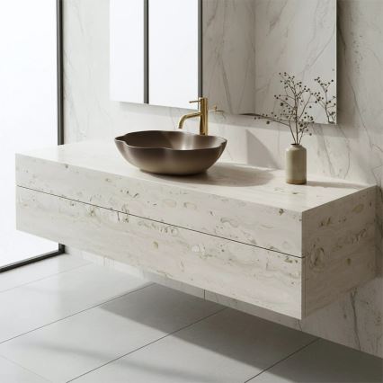 REA-U0629 - Virsmas izlietne PEARL 38x50,5 cm keramika/brūna
