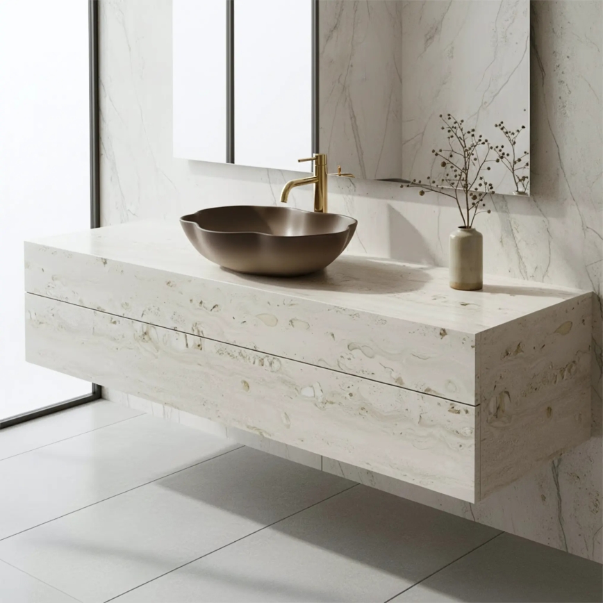 REA-U0629 - Virsmas izlietne PEARL 38x50,5 cm keramika/brūna