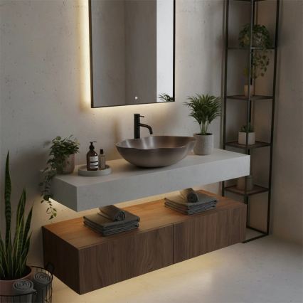 REA-U0629 - Virsmas izlietne PEARL 38x50,5 cm keramika/brūna